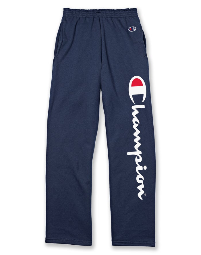 Champion Double Dry® Fleece With Pockets Script Logo - Poikien Laivastonsininen Verkkarit - Suomi 08